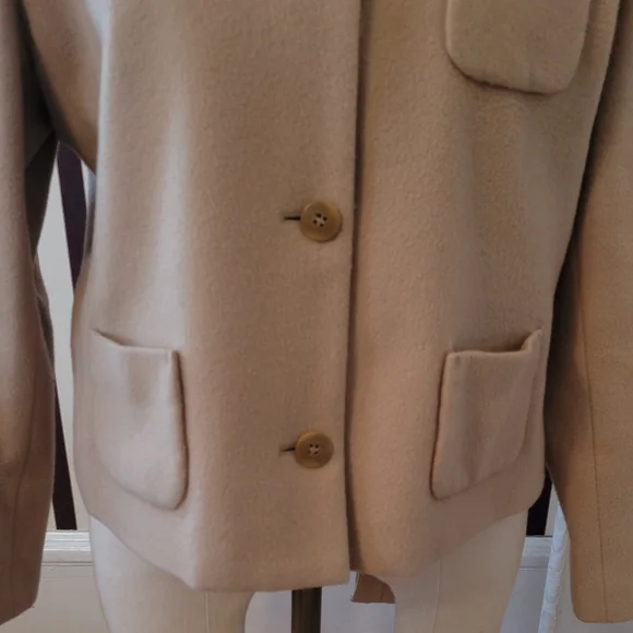 HARVE BERNARD Wool Blend Tan Blazer Jacket Size 10 - Picture 3 of 7